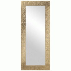 Espelho de Madeira Moldura Dourada Alto Relevo